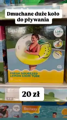 Dealz Dmuchane duże koło do pływania Bestway Fresh Squeezed Lemon Swim Tube 1.14m oferta