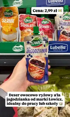 Biedronka Deser owocowo-ryżowy à la sernik z brzoskwiniami Łowicz oferta