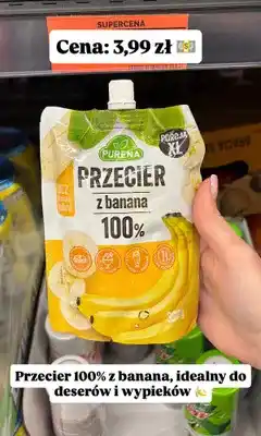 Biedronka Przecier z banana 100% Purena bez dodatku cukru oferta