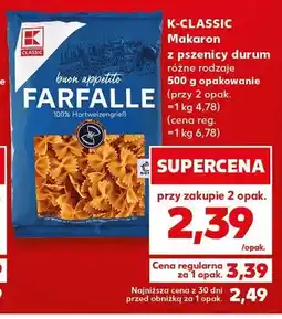 Kaufland Makaron z pszenicy durum K-CLASSIC oferta