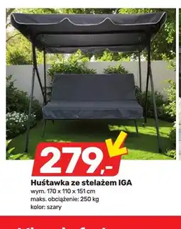 Bricomarche Huśtawka ze stelażem IGA wym. 170x110x151cm maks. obciążenie 250kg szary oferta
