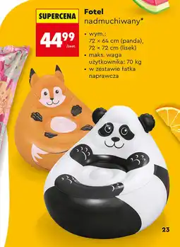 Biedronka Fotel dmuchany Panda oferta