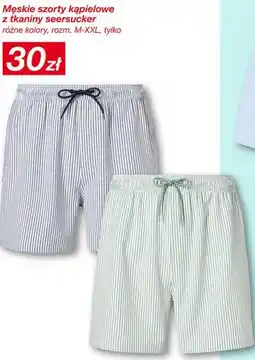KiK Męskie szorty kąpielowe z tkaniny seersucker oferta