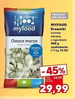 Kaufland Krewetki surowe obrane z ogonkami MYFOOD oferta