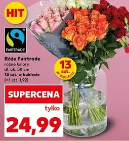 Kaufland Róże Fairtrade dł. ok. 50cm 13szt. w bukiecie oferta