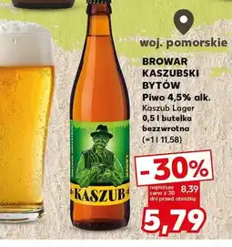 Kaufland Piwo Browar Kaszubski Bytów Kaszub Lager 4,5% alk oferta