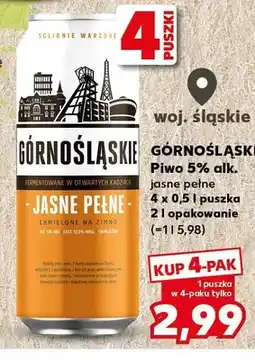 Kaufland Piwo Górnośląskie Jasne Pełne 5% alk. 4-pak oferta