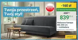 ERLI Welurowa kanapa IRA 200cm - rozkładana oferta