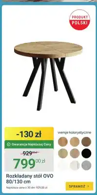 ERLI Rozkładany stół OVO 80/130cm oferta