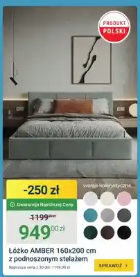 ERLI Łóżko AMBER 160x200cm z podnoszonym stelażem oferta