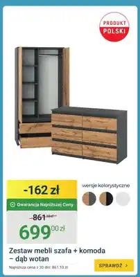 ERLI Zestaw mebli szafa + komoda dąb wotan oferta