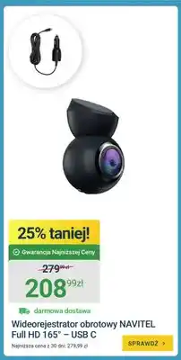 ERLI Wideorejestrator obrotowy NAVITEL Full HD 165° USB C oferta