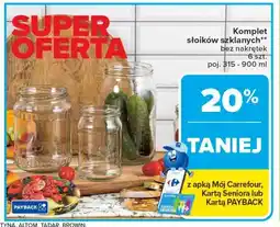 Carrefour Komplet słoików szklanych bez nakrętek oferta
