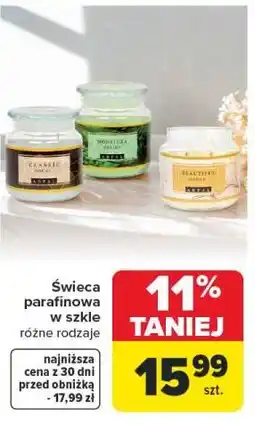 Carrefour Świeca parafinowa w szkle różne rodzaje oferta