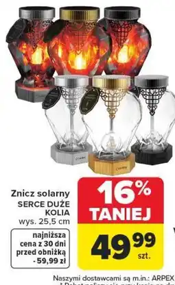 Carrefour Znicz solarny SERCE DUŻE KOLIA wys. 25,5 cm oferta