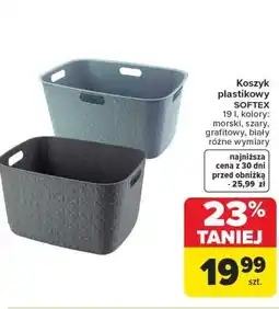 Carrefour Koszyk plastikowy SOFTEX 19 l, kolory: morski, szary, grafitowy, biały oferta