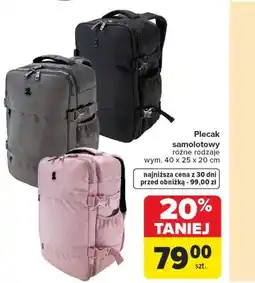 Carrefour Plecak samolotowy różne rodzaje wym. 40 x 25 x 20 cm oferta
