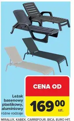Carrefour Leżak basenowy plastikowy, aluminiowy różne rodzaje oferta