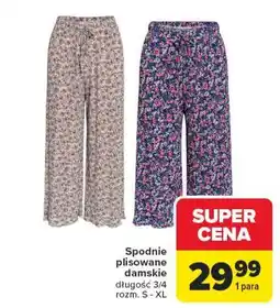 Carrefour Spodnie plisowane damskie długość 3/4 rozm. S - XL oferta