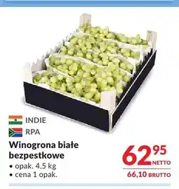 Makro Winogrona białe bezpestkowe Indie RPA oferta