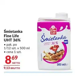 Makro Śmietanka Fine Life UHT 36% oferta
