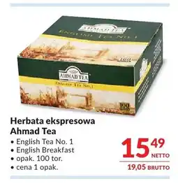 Makro Herbata ekspresowa Ahmad Tea English Tea No. 1 oferta