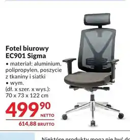 Makro Fotel biurowy EC901 Sigma 70x73x122cm oferta