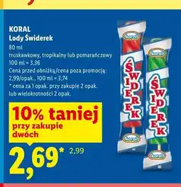 Lidl Lody Świderek tropikalny Koral oferta