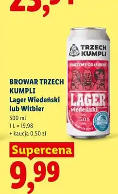 Lidl Piwo Trzech Kumpli Witbier oferta