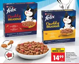 Biedronka Karma sucha dla kotów Purina Felix Doubly Delicious wołowina z kurczakiem oferta