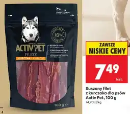 Biedronka Suszony filet z kurczaka dla psów Activ Pet oferta