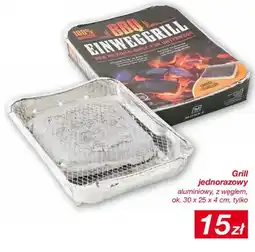 KiK Grill jednorazowy aluminiowy z węglem ok. 30x25x4cm oferta