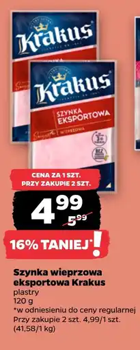 Netto Szynka wieprzowa eksportowa Krakus plastry oferta
