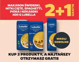 Netto Makaron świderki, nitki cięte, spaghetti, pióra i kokardki lubella oferta