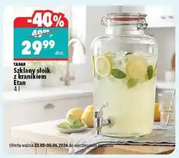 Biedronka Szklany słoik z kranikiem Etan oferta