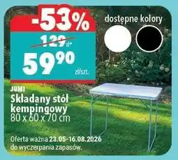 Biedronka Jumi Składany stół kempingowy oferta