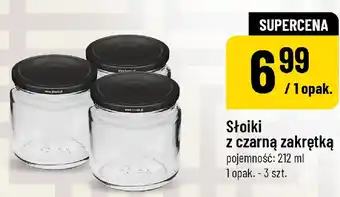Słoiki z czarną zakrętką
