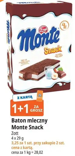 E.Leclerc Zott Baton mleczny Monte Snack oferta