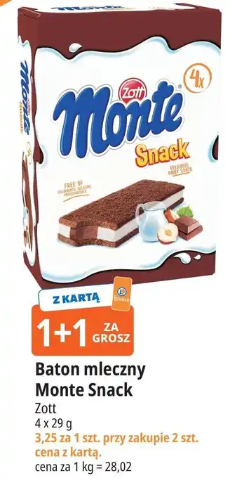 E.Leclerc Zott Baton mleczny Monte Snack oferta