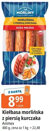 E.Leclerc Kiełbasa morlińska z piersią kurczaka Animex oferta