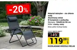 Merkury Market Rozkładane krzesło Relax szare 104x65,5x106cm oferta