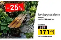 Merkury Market Drewniana ławka z naturalnego drewna jodłowego 120x28x41cm oferta