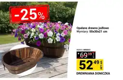 Merkury Market Drewniana doniczka opalane drewno jodłowe 50x30x21cm oferta