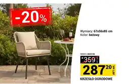 Merkury Market Krzesło ogrodowe 67x56x85cm beżowy oferta