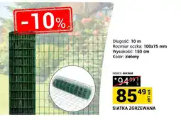 Merkury Market Siatka zgrzewana długość 10m rozmiar oczka 100x75mm wysokość 150cm zielona oferta