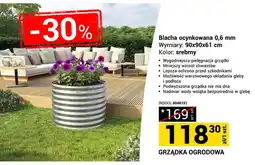 Merkury Market Grządka ogrodowa blacha ocynkowana 0,6mm 90x90x61cm srebrny oferta