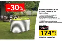 Merkury Market Grządka ogrodowa blacha ocynkowana 0,6mm 180x90x60cm srebrny oferta