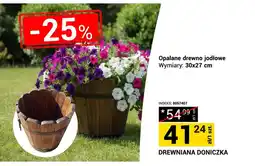 Merkury Market Drewniana doniczka opalane drewno jodłowe 30x27cm oferta