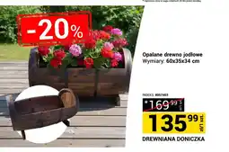 Merkury Market Drewniana doniczka opalane drewno jodłowe 60x35x34cm oferta