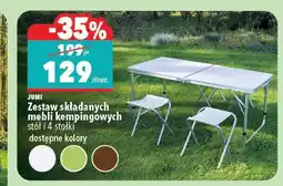 Biedronka Zestaw składanych mebli kempingowych JUMI stół i 4 stołki oferta